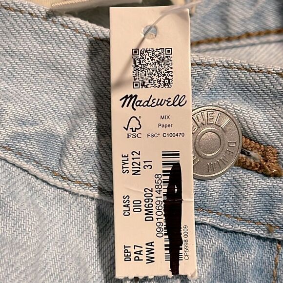 Madewell NWT The Slouchy Boyjean Size 31 in Wrightlane Wash | Ripped Edition - Picture 11 of 11